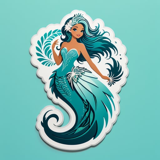 Elegant Feather Mermaid sticker