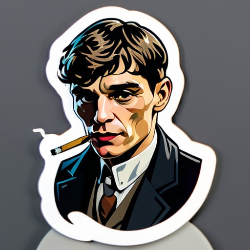 thomas shelby with ciggerate sticker