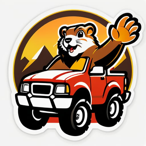 go-lang gopher in an off-road truck sticker