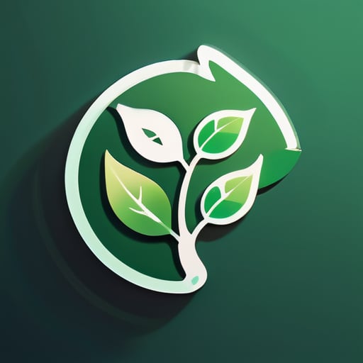 Un symbole composé d'un cœur et de feuilles, le cœur représentant un corps en bonne santé, les feuilles représentant la nature et l'équilibre écologique. sticker