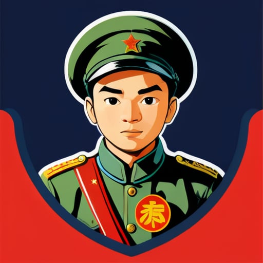 Ein junger Rotarmist der chinesischen 8. Route Armee sticker