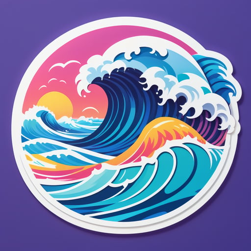 Rolling Waves sticker