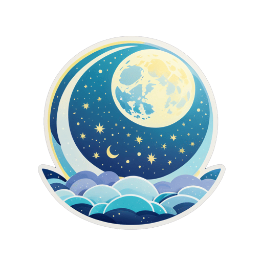 'Serene Moon' sticker