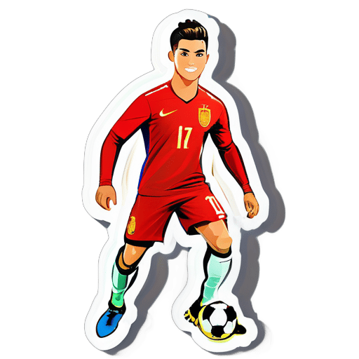 cristiano ronlado con uniforme del Equipo Nacional de China sticker