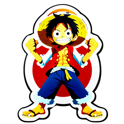 Luffy, le roi des pirates sticker