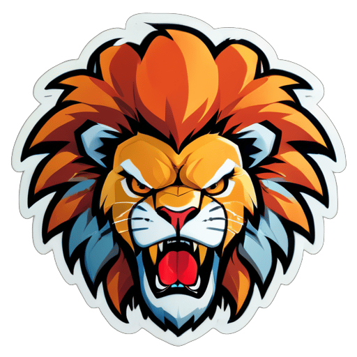Lion en colère sticker