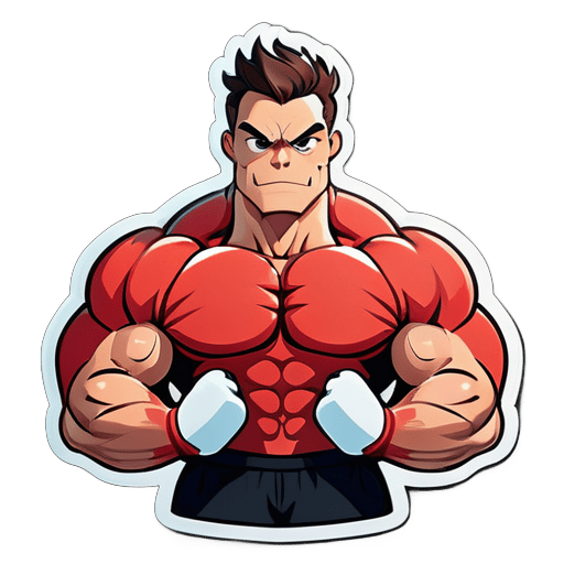 strong muscles Prediator with realable human face character sticker sticker