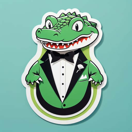 Klassischer Krokodil mit Smoking sticker