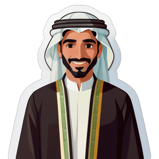 Un hombre saudí con ropa tradicional sticker