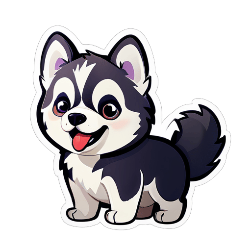 Adorable husky sticker