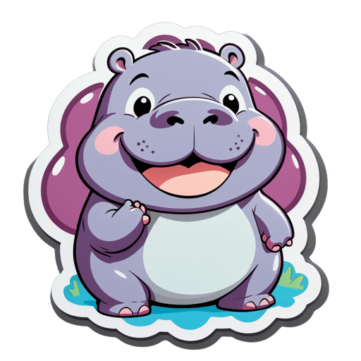 Bashful Hippo Meme sticker