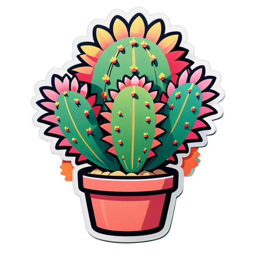Cactus en fleurs sticker