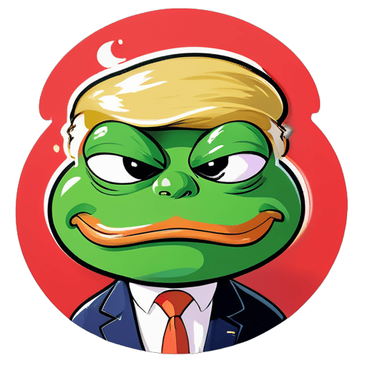 Donald trump that has the face of pepe the meme frog sticker