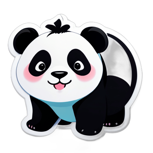 O panda gigante, a sensação da internet 'Hua Hua', é adorável e realista sticker
