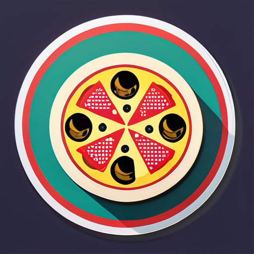Pizza ronde sticker