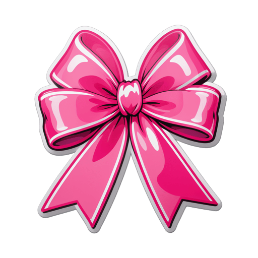 Pink Ribbon Tied in a Bow sticker