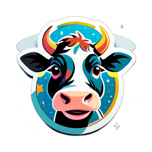 cow in space sticker