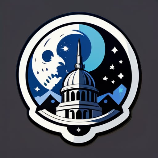 The Moon with a nazi base sticker