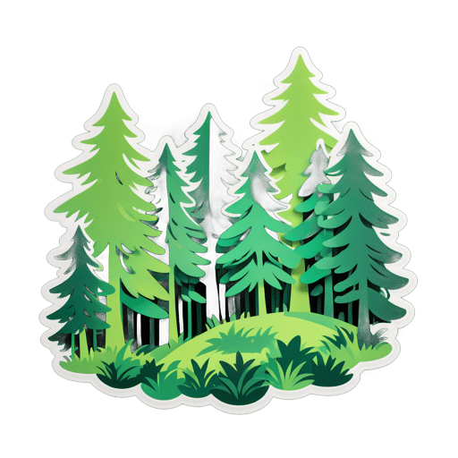 Bosque Verde Susurrando en el Viento sticker