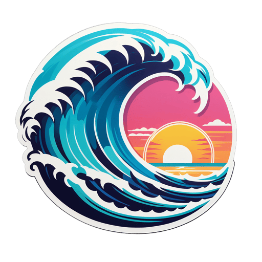 Tropical Beach Waves sticker