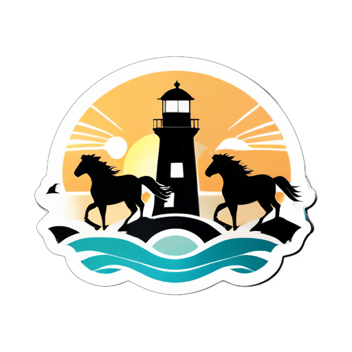 playa 
verano
sol
faro
caballos
 sticker