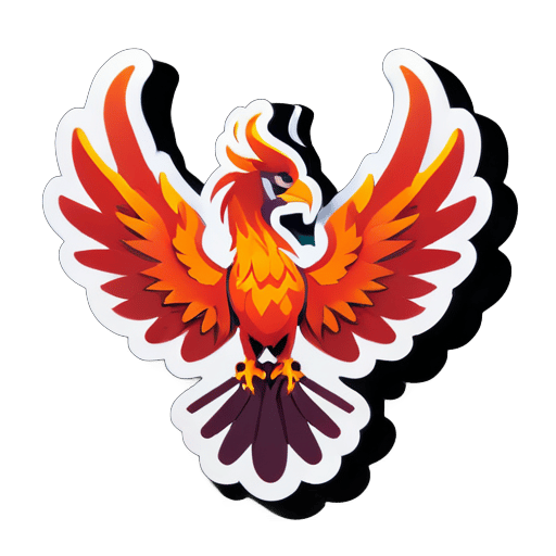 a flying phoenix sticker