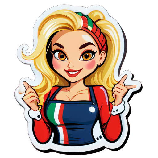 Amante de la pasta italiana rubia y caliente sticker