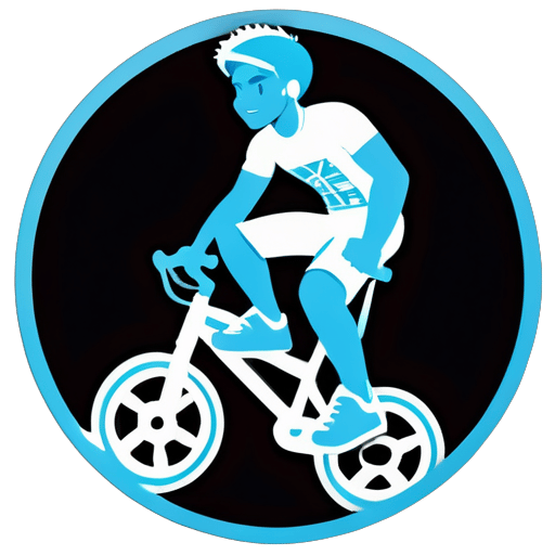 生成一個喜歡騎自行車的健身男孩貼紙 sticker