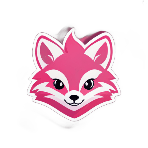 sticker pink fox teasing
 sticker