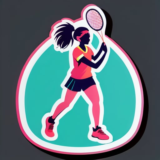 badminton girl sticker