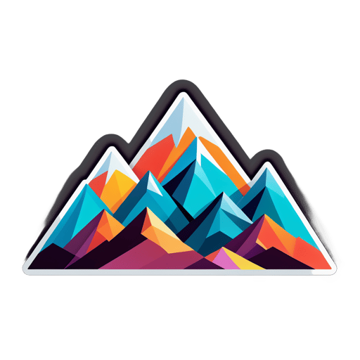 Geometric Mountain Range sticker