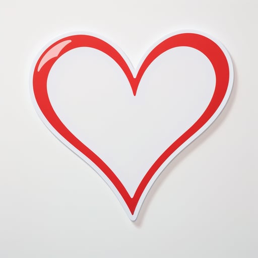 trái tim đỏ lớn, nền trắng sticker