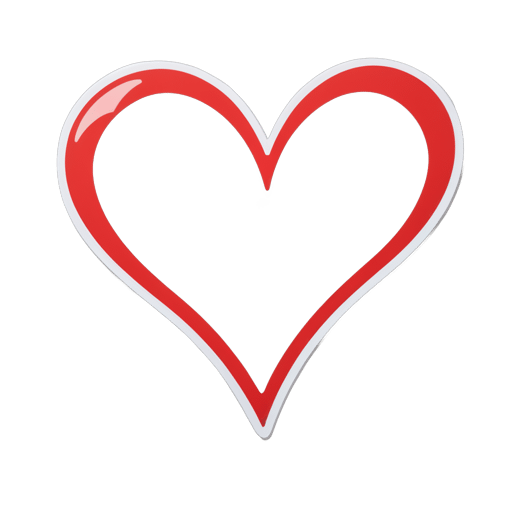 gran corazón rojo, fondo blanco sticker