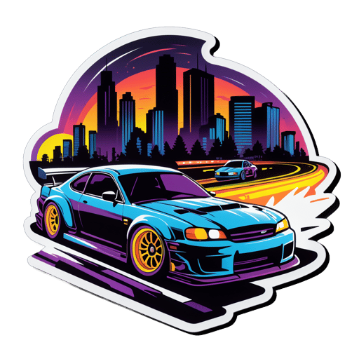Street Racing Night Scene sticker