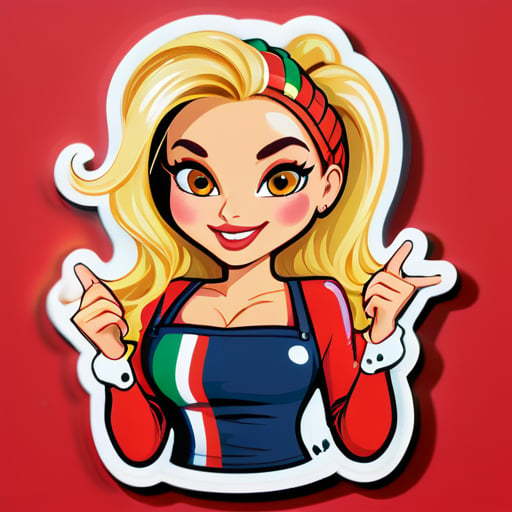 Italienische heiße Blondine Spaghetti-Liebhaber sticker