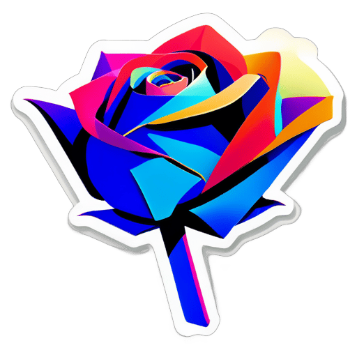 origami rose  sticker