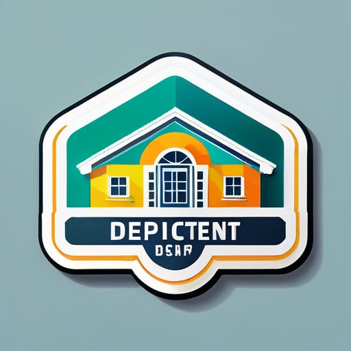 Logo para la aplicación web del departamento de construcción sticker