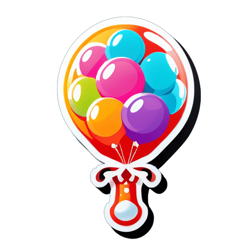 balloon made of bubbles sticker