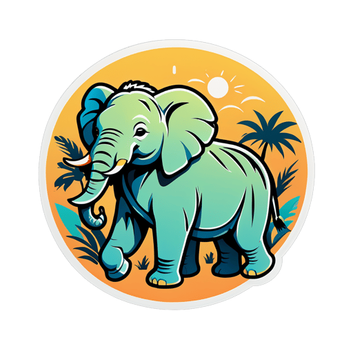 Exotic Safari Animal Outlines sticker