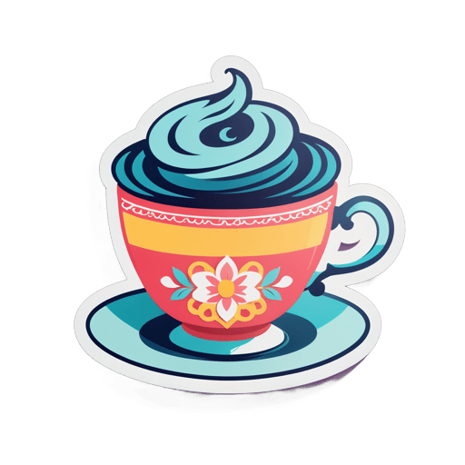 Taza de té encantadora sticker