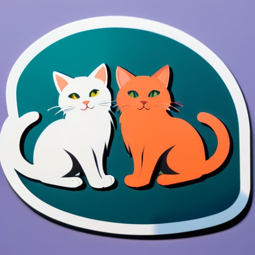 hai con mèo sticker