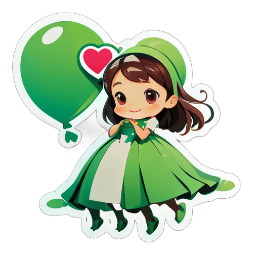 Frog Falling Love with girl sticker