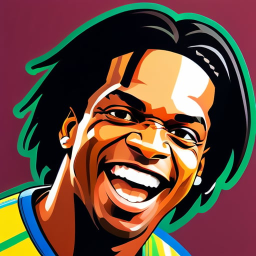 un avatar cómico del genio del fútbol brasileño Ronaldinho sticker