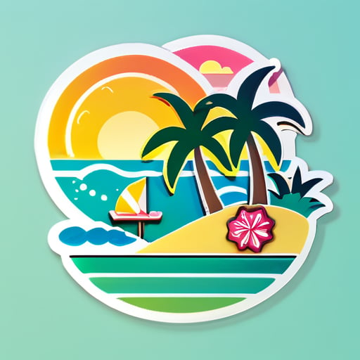 여름 풍경 테마 스티커 sticker