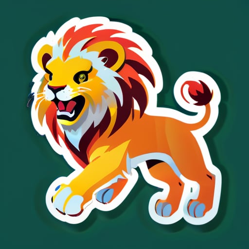 lion volant sticker