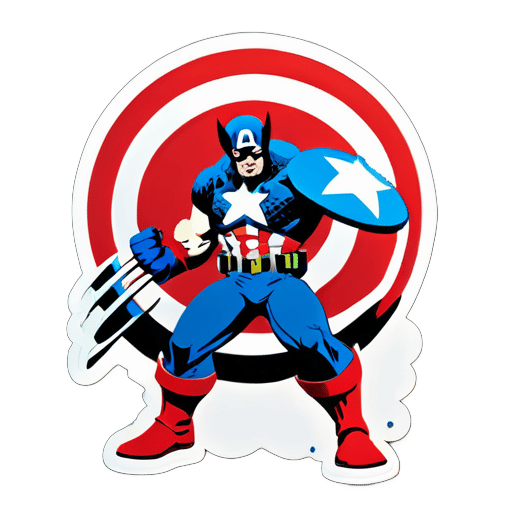Capitão América vs Wolverine sticker