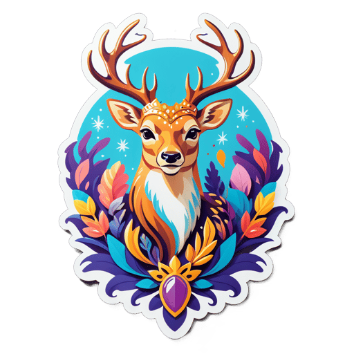 Majestic Deer Queen sticker