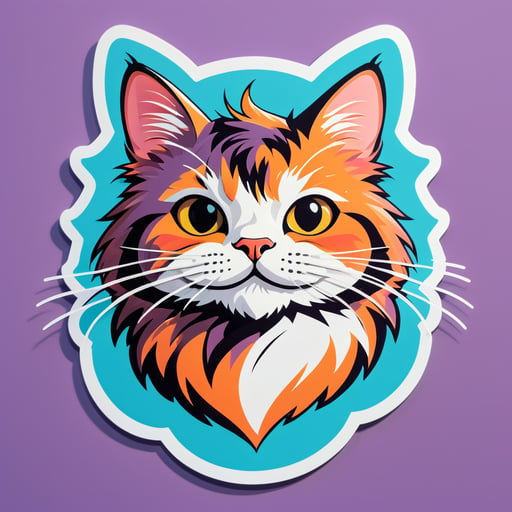 Whiskered Cat sticker