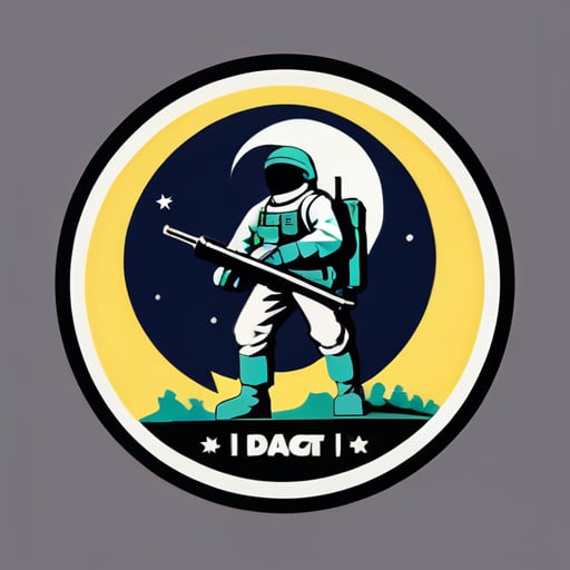 The Moon with a German army base sticker