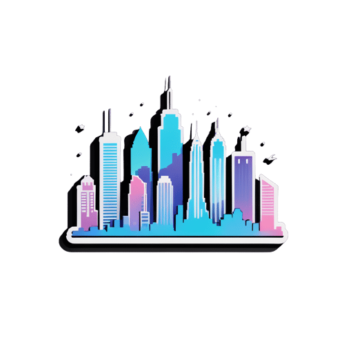 Minimalist City Skyline sticker